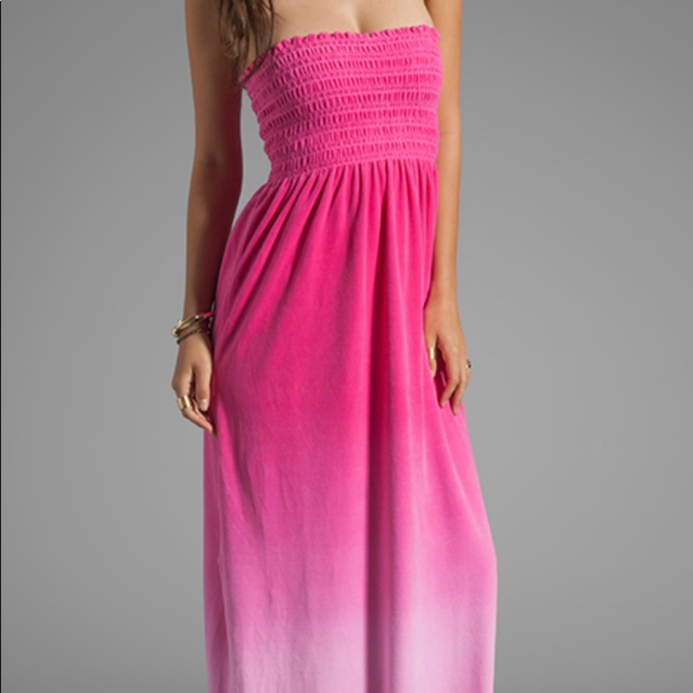 JUICY COUTURE Pink Ombre Maxi Smock Dress S
